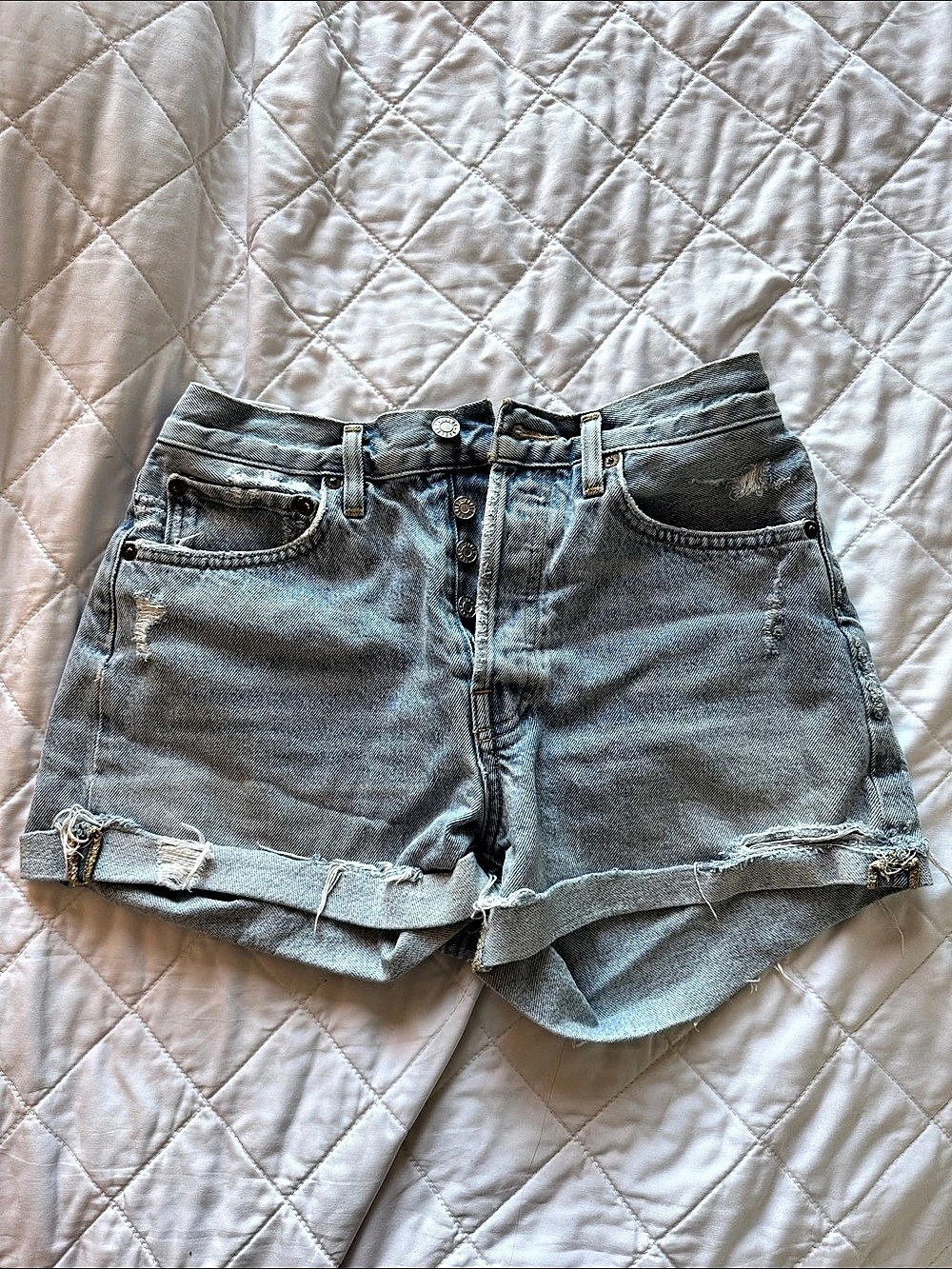AGOLDE Parker Vintage Cut Off Short Denim Shorts Waist 26